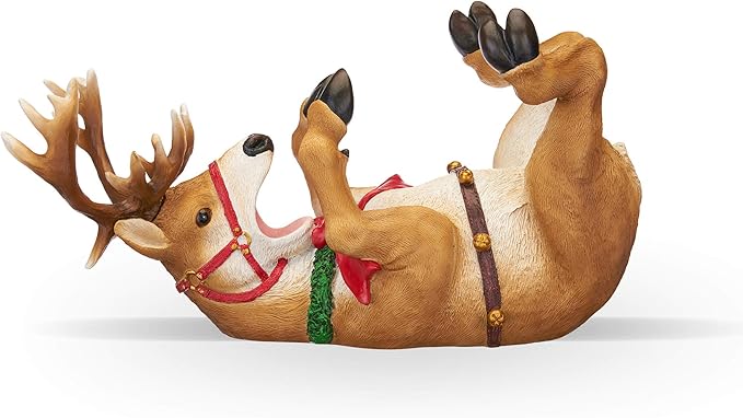 True Reindeer Polyresin Wine Bottle Holder - Table Top and Counter Wine Rack, Animal Home Decor, Set of 1, Brown, Holds 1 Standard Wine Bottle