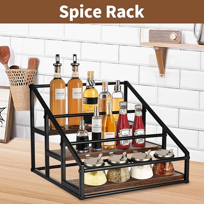 Coffee Syrup Rack Organizer, 3-Tier 12 Bottles Syrup Rack for Coffee Bar,Syrup Stand for Kitchen Coffee Station,Syrup Holder,Liquor Bottle Display Shelf