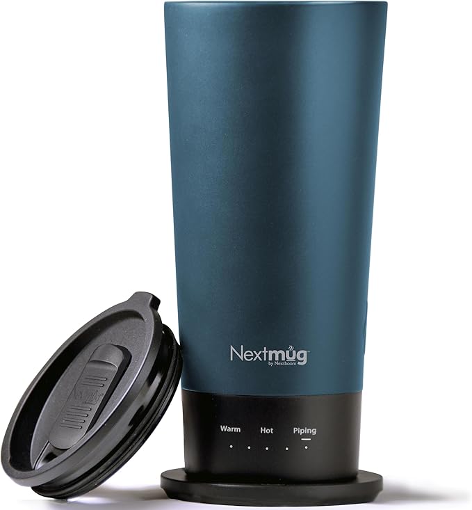 Nextmug Go - Temperature-Controlled, Self-Heating Travel Mug (Slate Blue - 16 oz.)