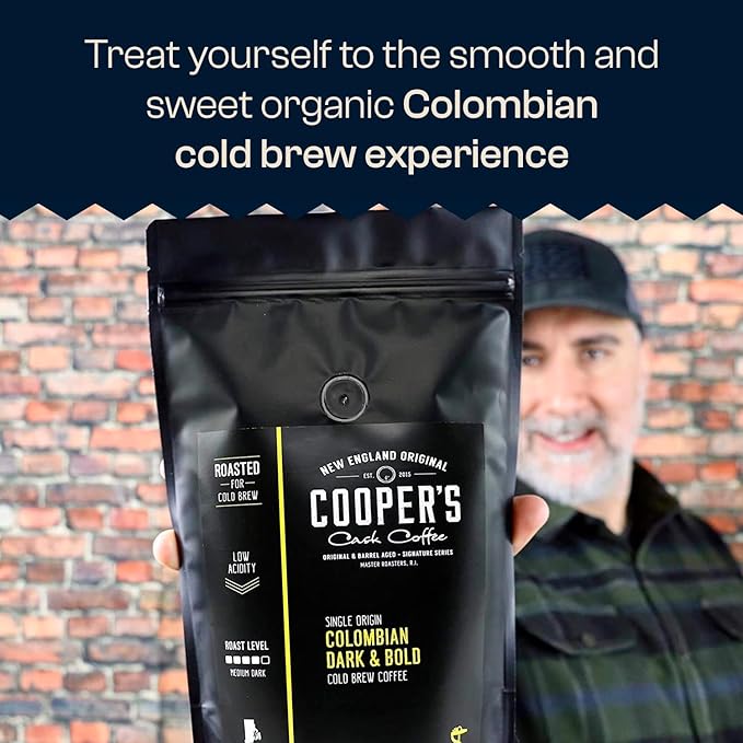 Cold Brew Coffee Colombian Reserve Single Origin Coarsely Whole Bean Coffee - 5 lb. Bag - Dark Roast