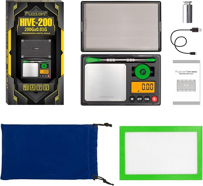 Fuzion Gram Scale, 200g/0.01g Rechargeable Pocket Scale, 6 Units Conversion, Mini Scale Gram and Ounce, Jewelry Scale, Portable Scale, Great for Food, Spices, Powder, Coins