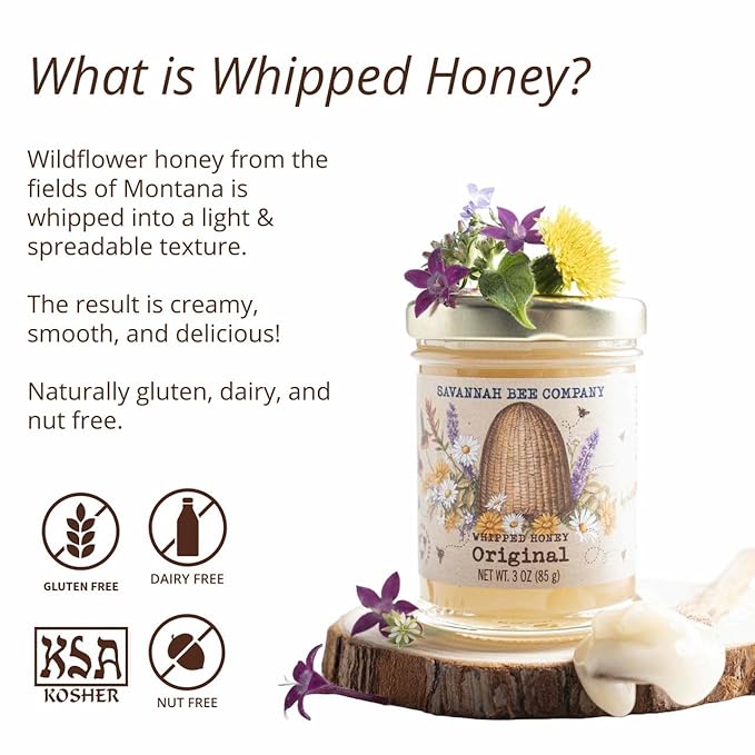Savannah Bee Company Whipped Honey - All Natural Spreadable Honey (3 Ounce (Pack of 1), Original)