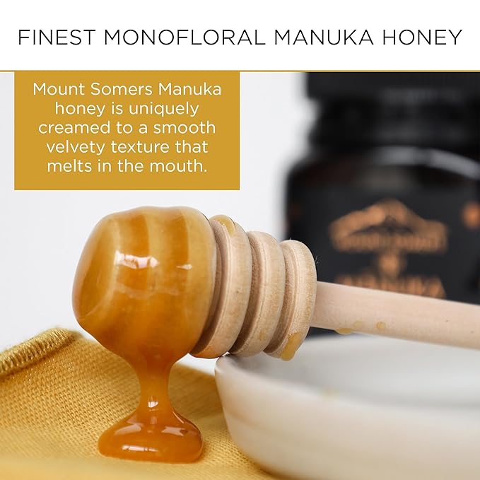 Mount Somers Premium Manuka Honey MGO 263+ / UMF 10+ - 100% Pure Non GMO New Zealand Manuka Honey - Genuine Natural Superfood - UMF Certified & Traceable - 8.8oz