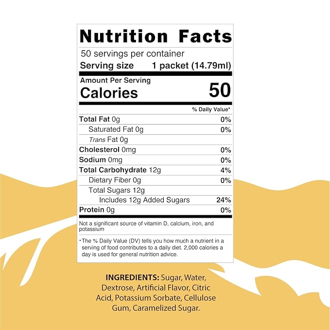 58Peaks French Vanilla Flavored Syrup Sweetener Packets for Hot and Cold Drinks | To-Go Syrup Flavoring Perfect for Coffee, Tea, Milkshake and More | Flavored Coffee Syrups for Travel | 15mL | 50-Pack