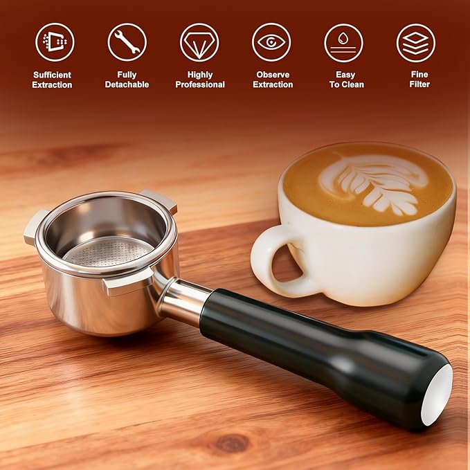 54mm Bottomless Portafilter Compatible with Breville BES870/ 878/880/ 840/500 - Premium 3-Ear Espresso Accessory for Home & Pro