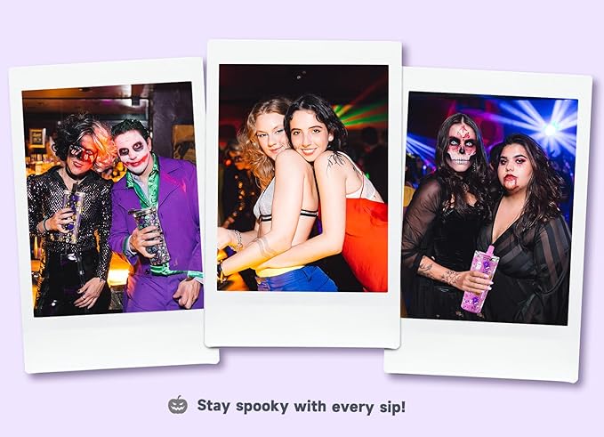 Meoky 24 oz Halloween Travel Coffee Mug with Leak-proof Lid, Glow in the Dark Stainless Steel Insulated Coffee Tumbler, Keeps Hot for 8 Hours, Fits in Car Cup Holder(Haunted Pumpkin)