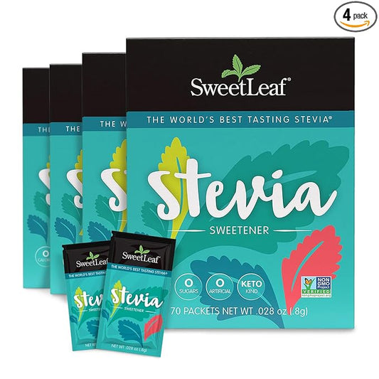 SweetLeaf Stevia Packets - 70 Count (Pack of 4)