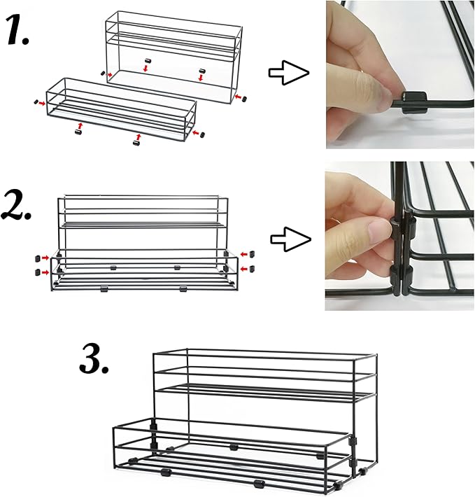 8 Bottles Coffee Syrup Rack Organizer, Coffee Syrup Stand Holder, 2 Tier Coffee Syrup Organizer for Coffee Bar Station, Wine Rack for Countertop, Bottle Display Shelf for Cocktail, Dressing
