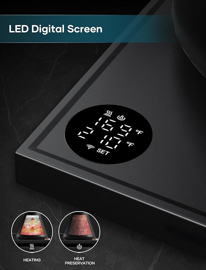 Electric Kettle, Gooseneck Electric Kettle, ±1℉ Precise Temperature Control, Stainless Steel Interior, Quick Heating for Pour Over Coffee, Tea & Boiling Water, 0.9L (Wood Black)