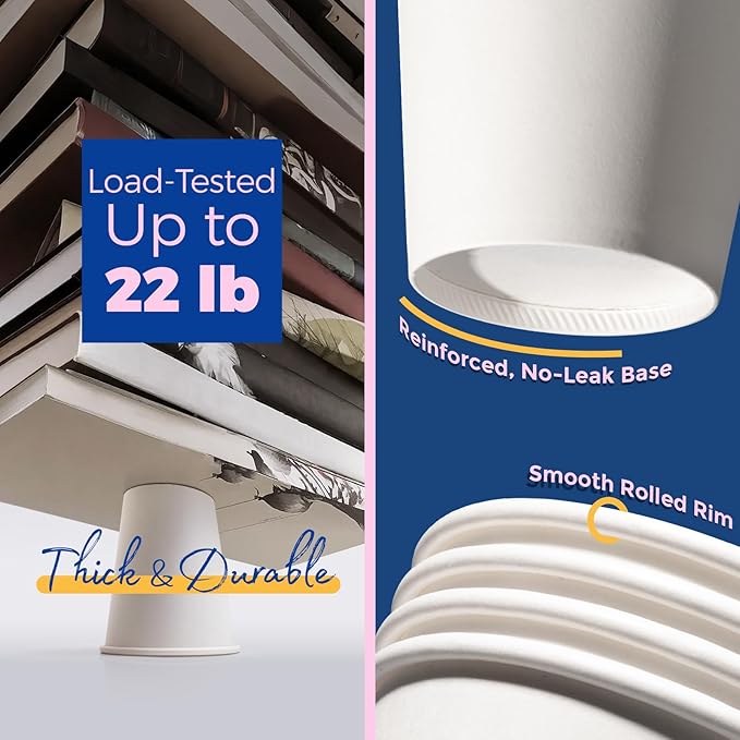 Fit Meal Prep 50 Pack 10 oz Disposable Coffee Cups with Lids, Sleeves, Leak-Proof To Go Coffee Cups with Lids, Durable Hot Paper Cups for Home, Office, Party, Business