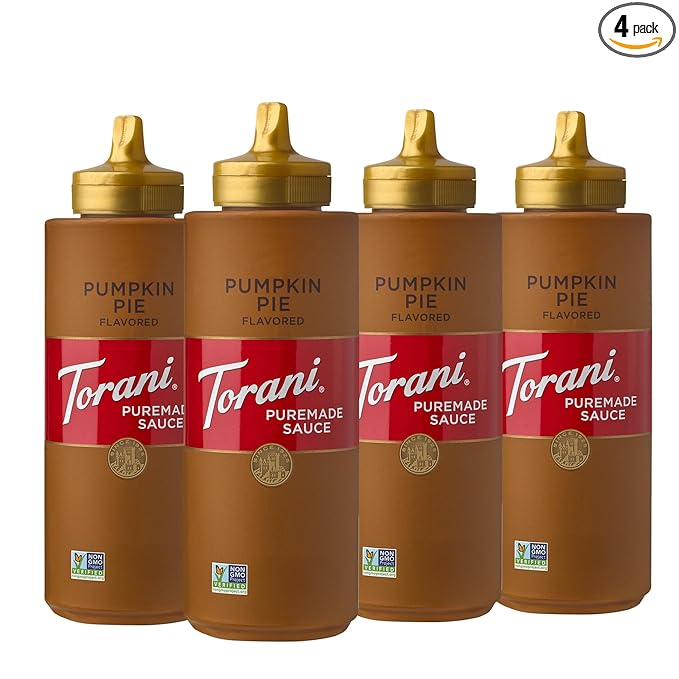 Torani Puremade Sauce, Pumpkin Pie, 16.5 Ounces (Pack of 4)