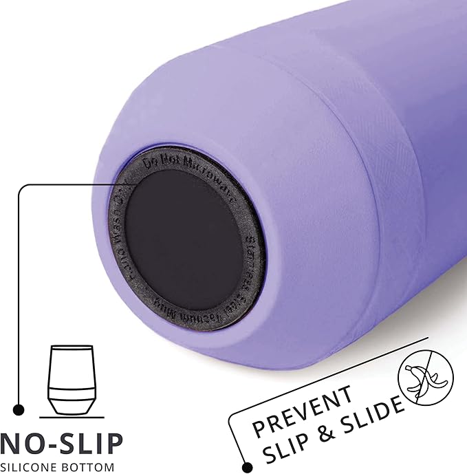 Elemental Recess Wine Tumbler - Triple Wall Insulated Stainless Steel Coffee Mug for Hot & Cold Drinks - Portable Cup with Shatterproof Sip Lid for Camping, Outdoor & Travel - 10oz - Lavender