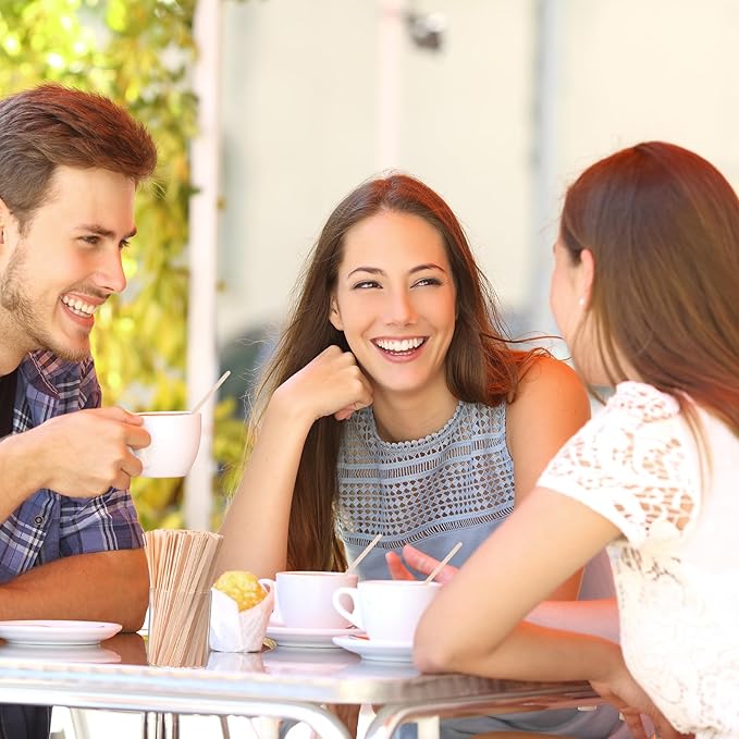 Meanplan 4000 Pack Birch Wood Coffee Stir Sticks 5.5 Inch Disposable Wooden Coffee Stirrers Bulk Long Tea Stirring Stick Round End Swizzle Beverage Mixer for Cocktail Hot Chocolate Drink Summer