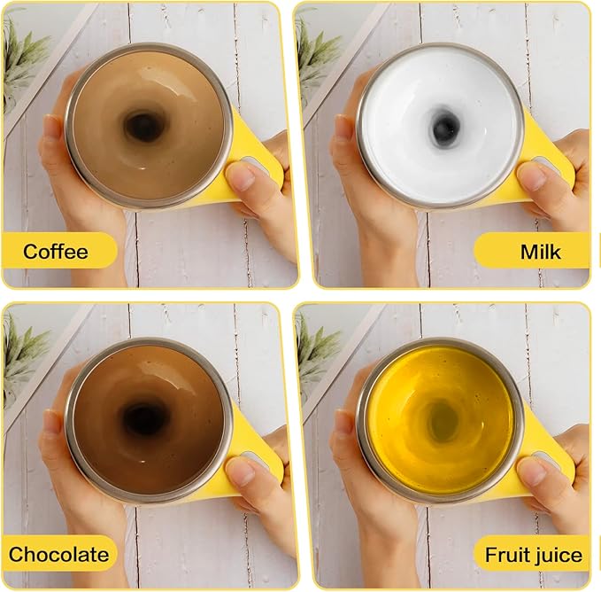 Automatic Magnetic Stirring Coffee Mug, Rotating Home Office Travel Mixing Cup，Funny Electric Stainless Steel Self Mixing Coffee Tumbler, Suitable for Coffee, Milk, Cocoa and Other Beverages
