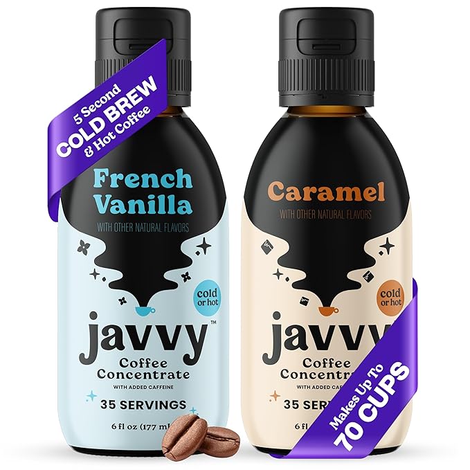 Coffee Concentrate Bundles - Cold Brew Coffee, Perfect for Hot or Iced Instant Coffees, Hot Drinks, Cold Brew Concentrate - French Vanilla & Caramel