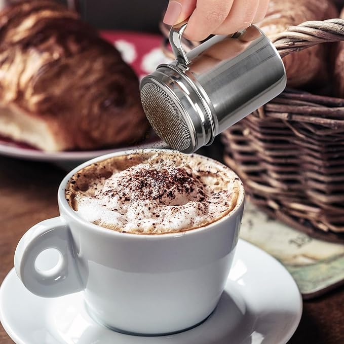 Accmor 3 Pack Powdered Sugar Shaker Duster, Cinnamon Shaker Flour Sifter, Fine Mesh Stainless Steel Dredge for Baking Soda Flour Cinnamon Cocoa