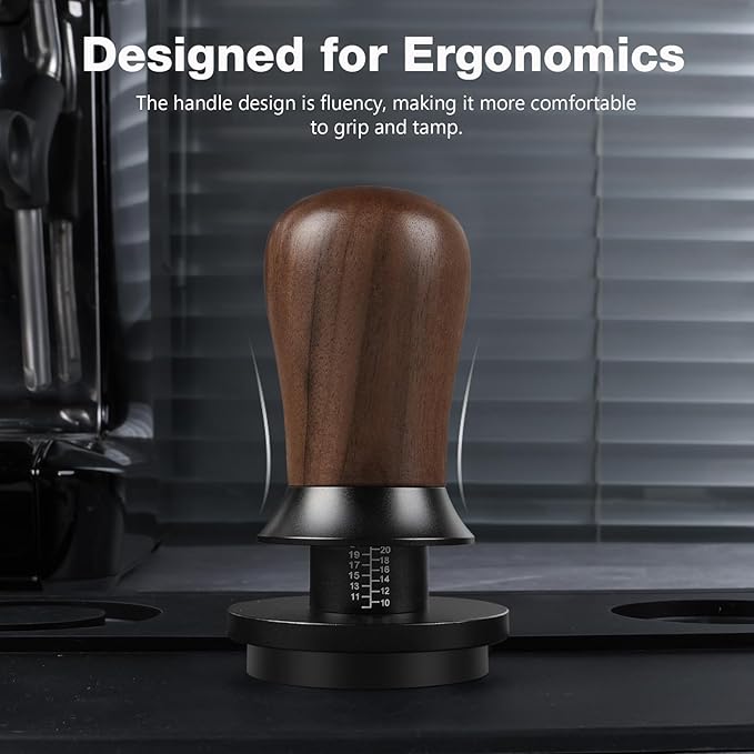 PUSEE 53.3mm Espresso Coffee Tamper - Premium Barista Coffee Tamper, 30lb Calibrated Double Spring Titanium Coating Base Ground Espresso Tamper, Fits for All 53mm Portafilters, Espresso Accessories