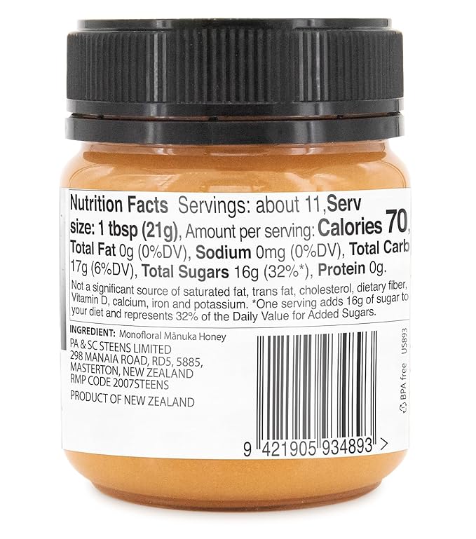 Steens Manuka Honey - MGO 830+ - Pure & Raw 100% Certified UMF 20+ Manuka Honey - Bottled and Sealed in New Zealand - 4 x 7.9 oz