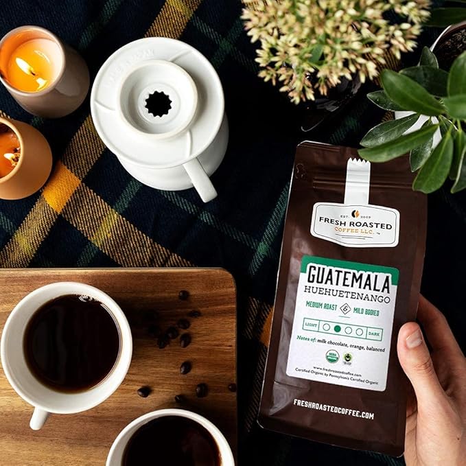 Fresh Roasted Coffee, Organic Guatemal | 5 lb (80 oz) | Single Origin | Medium Roast | Mold & Mycotoxin Tested, Kosher | Ground
