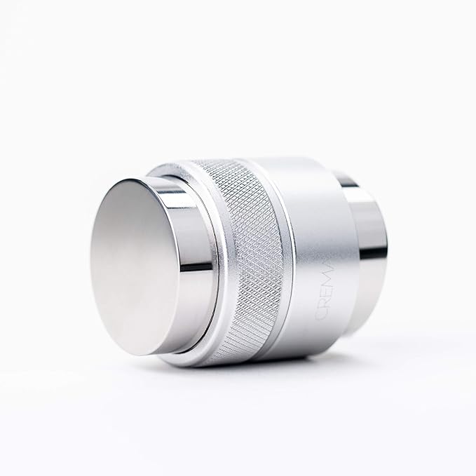 Crema Coffee Products 39.25mm Hand Tamper & Coffee Distributor | Compatible with Flair Classic, Signature,and Neo | Double-Sided, Adjustable Depth Tool | Made with Durable 304 Stainless Steel | Silver