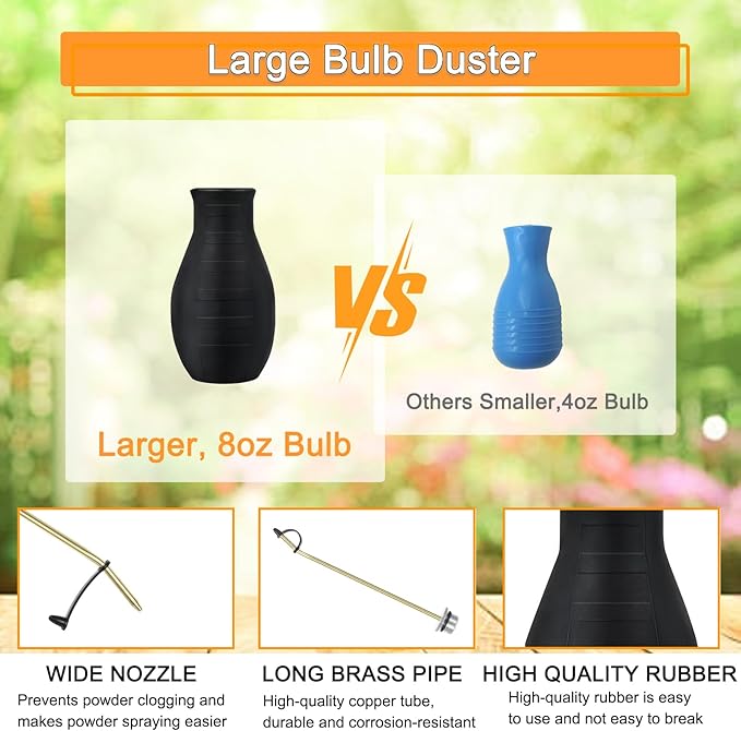 Diatomaceous Earth Duster, Powder Sprayer, Garden Duster Applicator Dispenser with Long Plastic Tube for Organic Gardening Agricultural Supplies for Diatomaceous Earth & Other Home Powder Applications