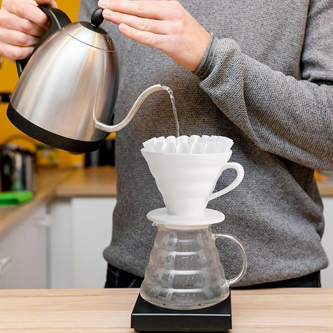 Segarty 150 Pack 1-4 Cup Coffee Filters Disposable, 7.2in Paper Basket Coffee Filter Bar Accessories for Pour Over Maker, White Paper Coffee Liners for Brewer Dripper Machine for Home Cafeteria Office