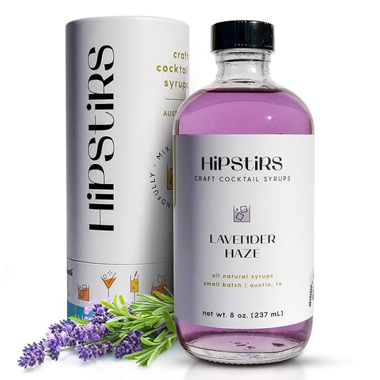 HipStirs Lavender Haze Syrup - Real Ingredients are in our Luxurious Lavender Syrup for Drinks - Using Natural Flavoring to keep your Cocktails Non-GMO, Gluten Free & Vegan (8 oz)