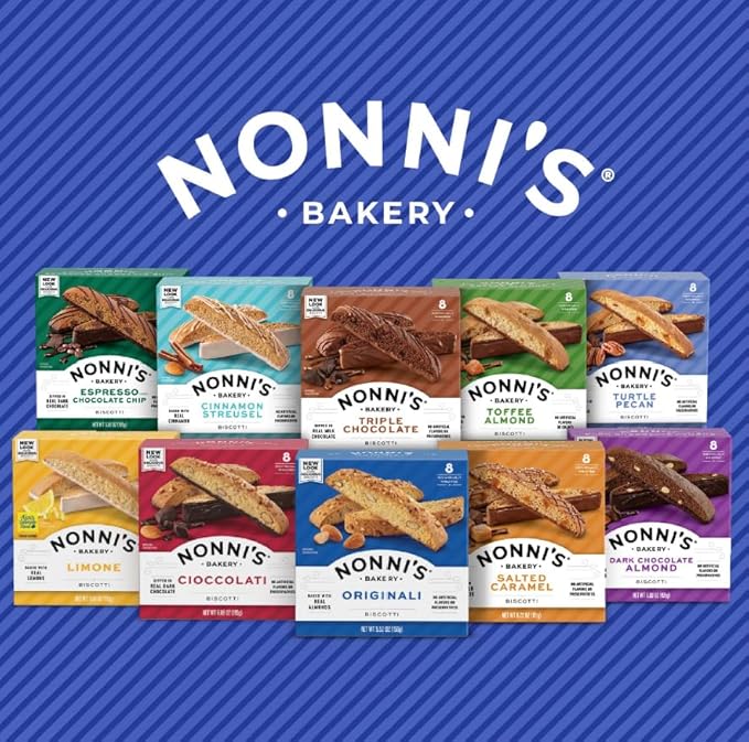 Nonni's Triple Chocolate Biscotti Italian Cookies - 3 Boxes Triple Chocolate Italian Biscotti Cookies w/Dark Chocolate - Biscotti Individually Wrapped Cookies - Kosher Chocolate Coffee Cookie 6.88 oz