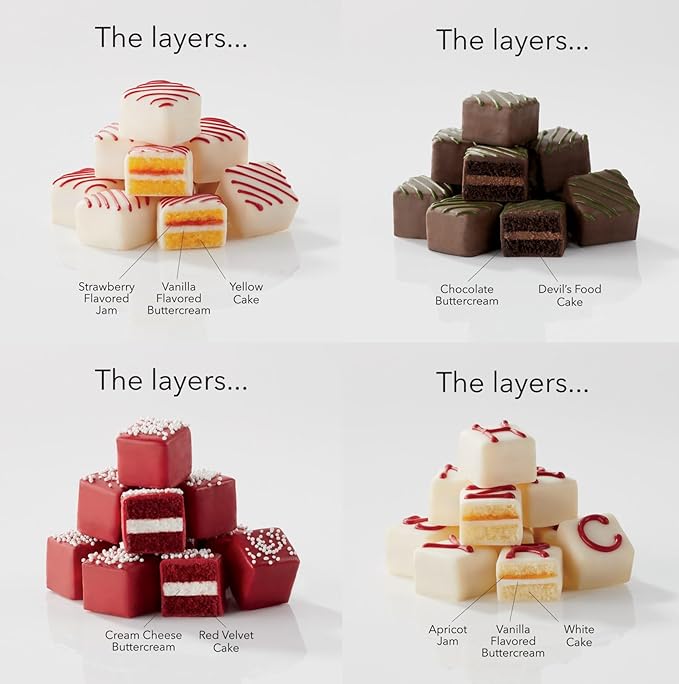 The Swiss Colony 27 Favorites and 36 'Merry Christmas' Petits Fours Christmas Gift Bundle - Assorted Cheeses, Candies, Chocolates, Summer Sausage Meats, and Gourmet Mini Layer Cakes