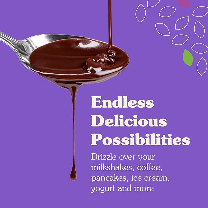 NuNaturals Stevia Syrup, Sugar-Free Sweetener, Plant-Based Sugar Substitute, Zero Calorie, Chocolate Flavor Syrup, 16 oz