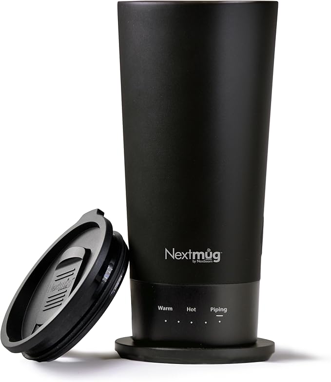 Nextmug Go - Temperature-Controlled, Self-Heating Travel Mug (Black - 16 oz.)