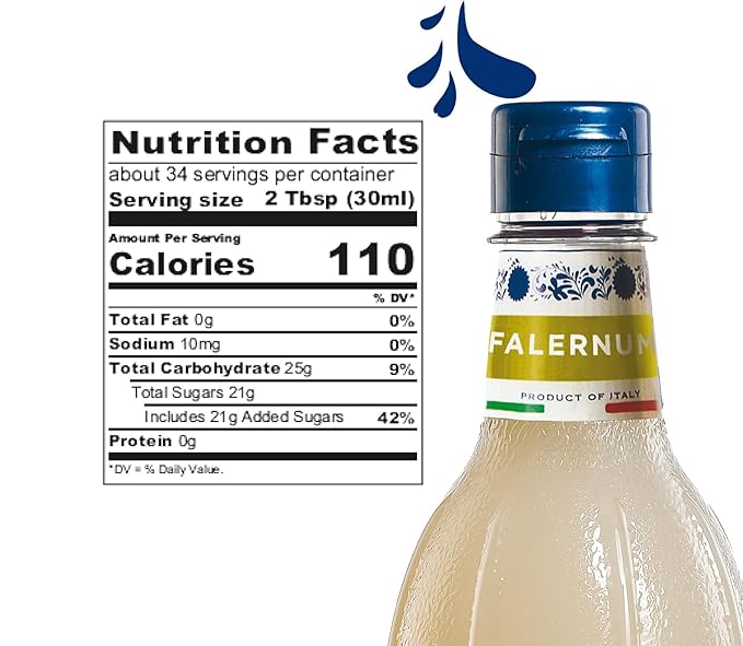 Fabbri Flavoring Syrup, Falernum, Made in Italy, 33.8 Ounce (1 Liter)