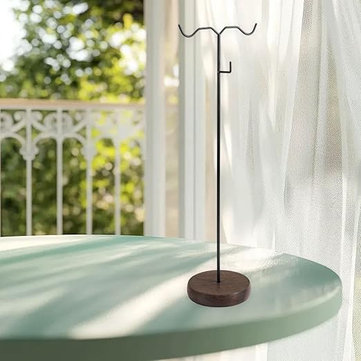 Bag Display Stand Metal Handbag Stand with 3 Hooks 4.13x4.13x17.32 inch for Commercial Home Countertop Retail Mall