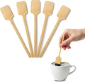 6.25" Wooden Coffee Stirrers with Square Heads – Customizable Stir Sticks with Logo or Text | Eco-Friendly Drink Stirrers for Coffee, Tea, Beverages & Events (6.25" - Pack of 100)
