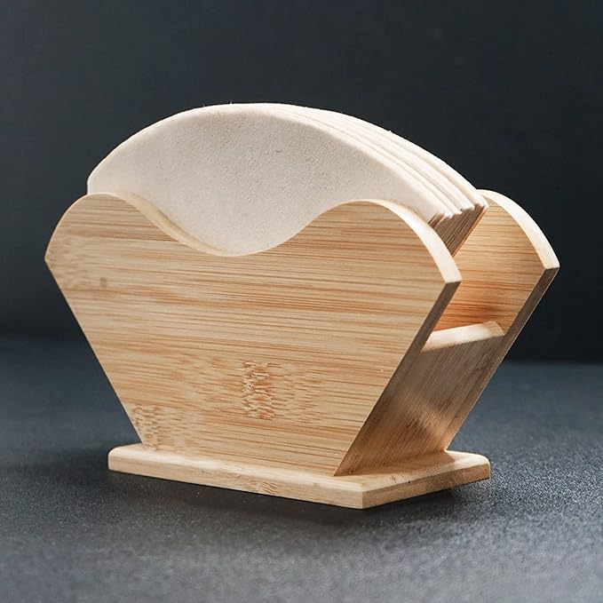 TOPINCN Coffee Filter Holder, Coffee Filter Paper Storage Rack & Stand for Cone Shape and Flat Bottom Paper, Dispenser Shelf for Home Kitchen Restaurant