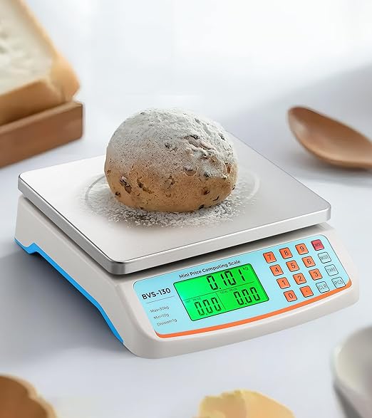 Bonvoisin Commercial Food Scale 66lb/ 30kg with Stainless Steel Platter Price Computing Scale with kg/lb/oz Conversion, Deli Produce Scale for Kitchen, Market with 1g Division
