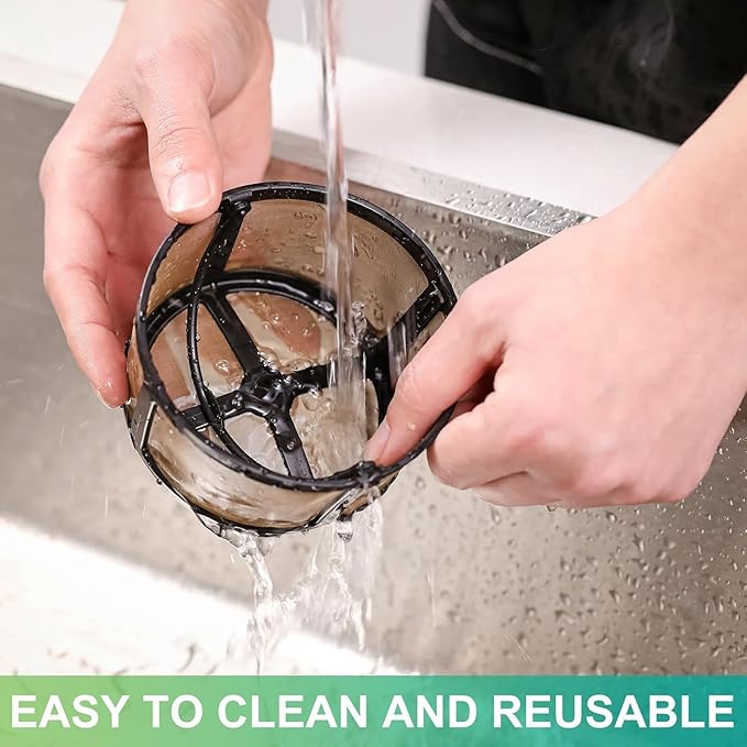 Reusable Keurig Mesh Coffee Filter Basket for K Duo, K-Duo Essentials, Keurig Duo Hot & Iced Coffee Makers by PureHQ – Refillable Gold Tone Carafe Filter for Ground Coffee