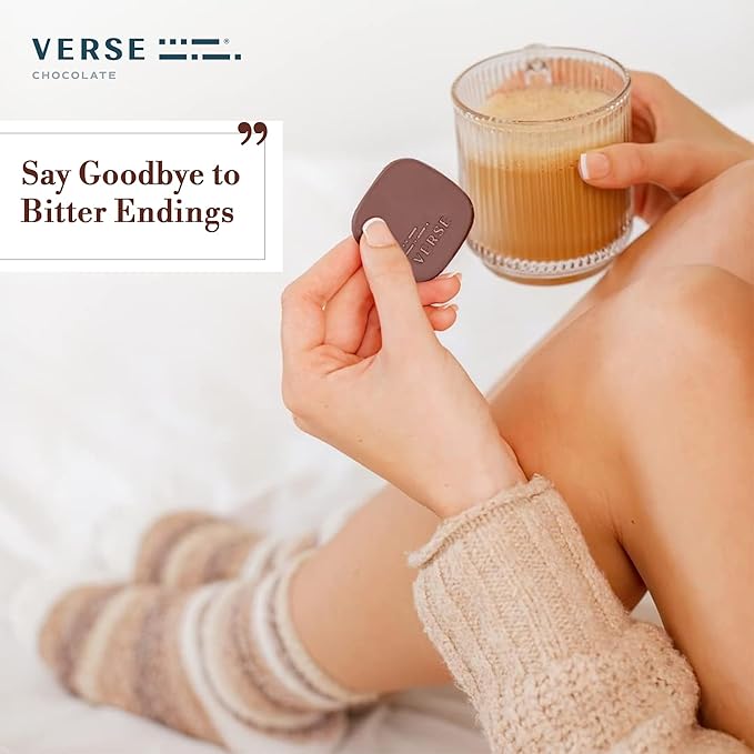 Verse 90% Dark Chocolate Squares - Only 1g Cane Sugar - Creamy Dark Cocoa - Individually Wrapped Cacao Chocolate Squares (9 Count, 2 Pack)