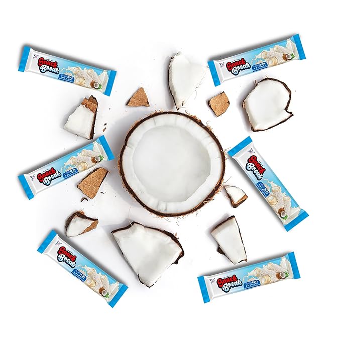 Snack Break Coconut Wafer Rolls, Rolled Wafer Cookies, Coconut Coated Delicious Snack, Individually Wrapped, Crunchy Sticks for On-the-Go, Coffee, Tea, Pack of 24