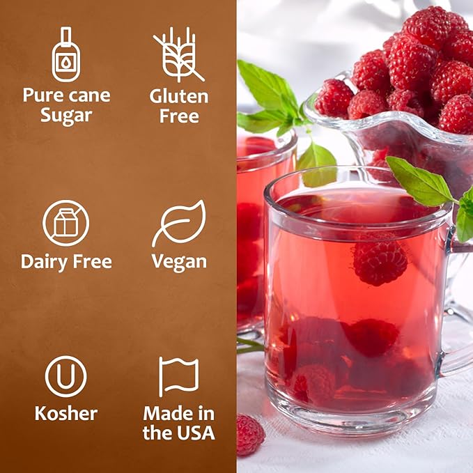 Syruvia Raspberry Syrup, Flavored Syrup for Drinks, Cocktails, Lemonades, Iced Teas, and Desserts – 25.4 fl oz