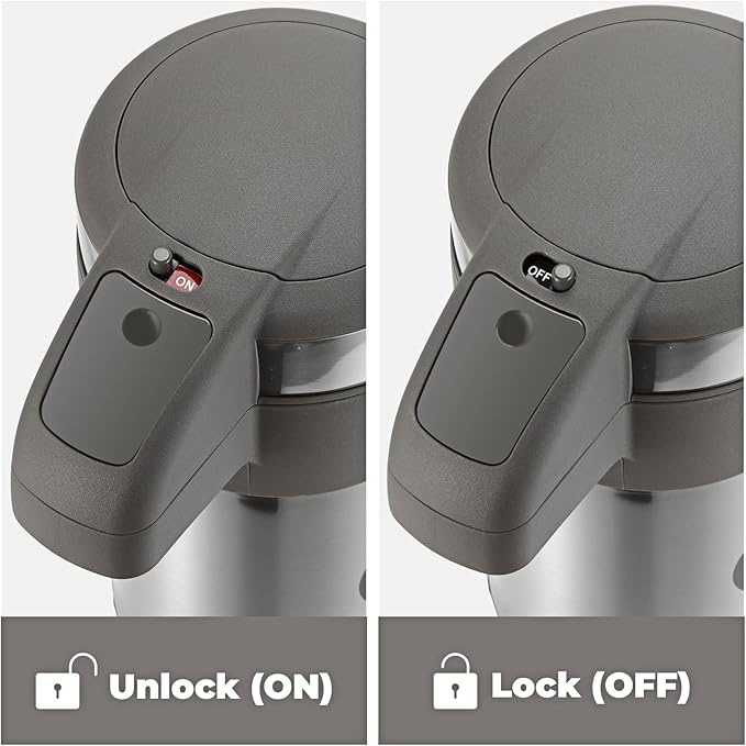 OJOJ 4L/133OZ Thermal Coffee Carafe with Pump, Thermal Beverage Dispenser, Coffee Airpot Stainless Steel Coffee Carafe for Hot Drinks Silver