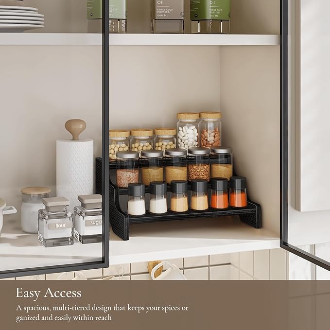 Wood Cologne Organizer for Men, 3 Tier Display Riser Stand with Handle, Perfume Organizer Cologne Stand, Retail Table Display Shelf for Craft Shows, Vendor Events, Black