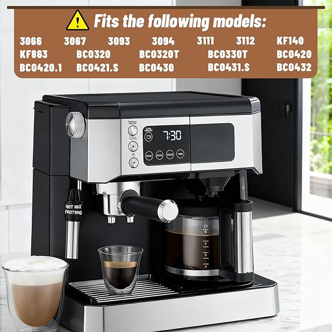 10-Cup Coffee Pot Replacement for De'Longhi COM532M 3066 3067 3093 3094 3111 3112 KF140 KF863 & BCO Series, Glass Carafe Compatible with De'Longhi Coffee Maker Espresso Machine