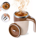 Automatic Magnetic Stirring Coffee Mug, Magnetic Stirring Cup Rotating Home Office Travel Mixing Cups,Stainless Steel Self Mixing Mug for Coffee/Milk/Tea/Hot Chocolat (Coffee-Battery)