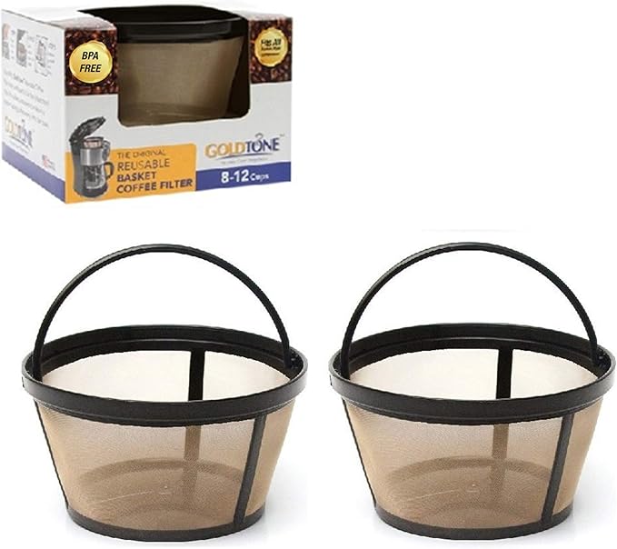 GoldTone Reusable 8-12 Cup Basket Filter fits Black & Decker Coffee Machines and Brewers. Replaces Black & Decker Reusable Coffee Filter and Permanent Coffee Basket Filter (2 Pack)