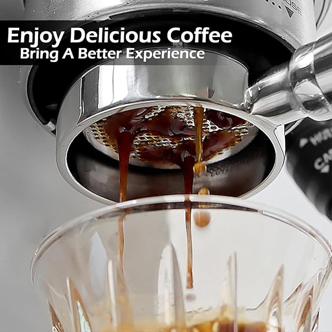 PUSEE 51mm Magnetic Dosing Funnel & Puck Screen Set 8 Magnetic Espresso Coffee Dosing Ring Reusable 1.7mm Puck Screen 316 Stainless Steel Fits All 51mm Portafilters Espresso Tools Espresso Accessories