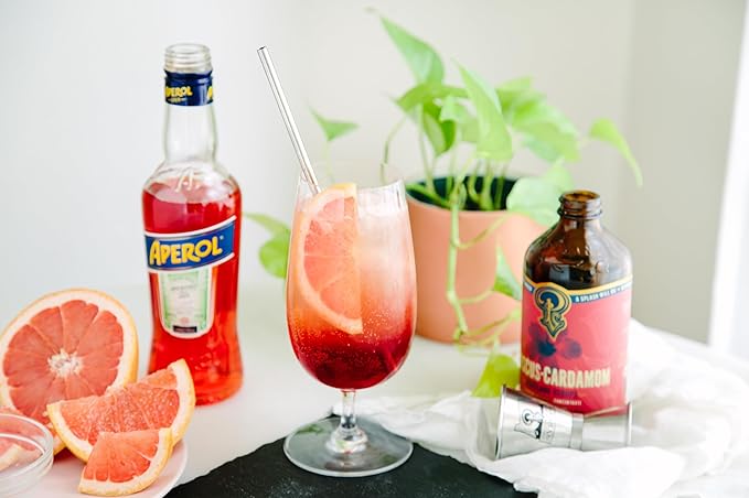 Portland Syrups Hibiscus Cardamom Syrup - Craft Exquisite Cocktails, Mocktails, Tea, Soda, Coffee Drinks, and More - 12 oz with 12 Servings (Pack of 2)