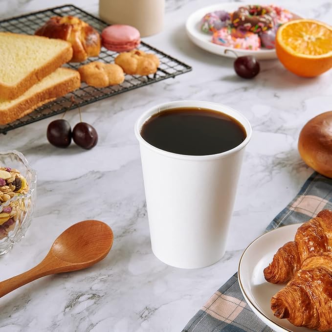 Vplus 500 Pack 12 OZ Paper Coffee Cups, Disposable 12 OZ Coffee Cups With Lids, Cold/Hot Drinking, For Home, Traveling, Stores, Office, And Events