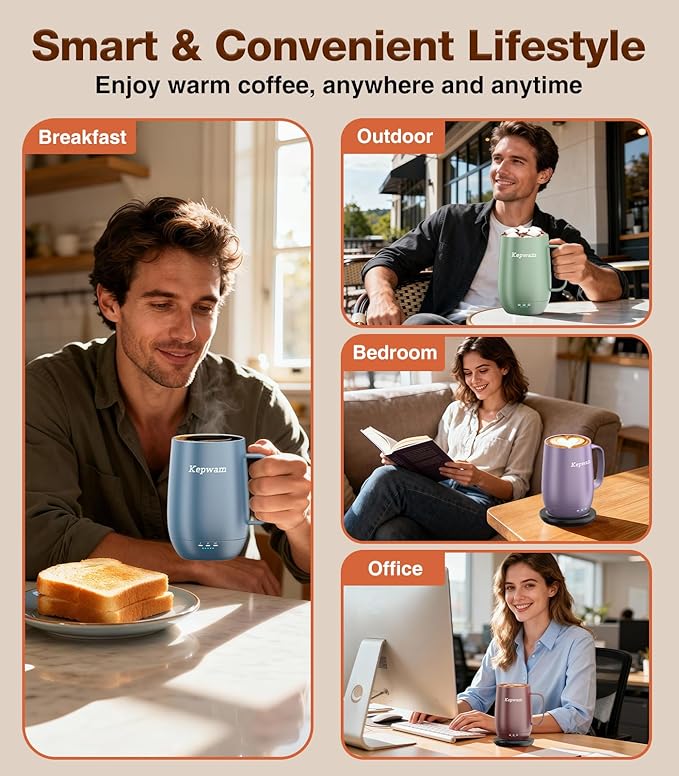 Heated Coffee Mug T2-Plus, 20oz Leading Large Capacity Self Heating Coffee Mug, Up to 8 Hrs Battery & Hot Up to 149℉, Smart Coffee Mug for Women, Men