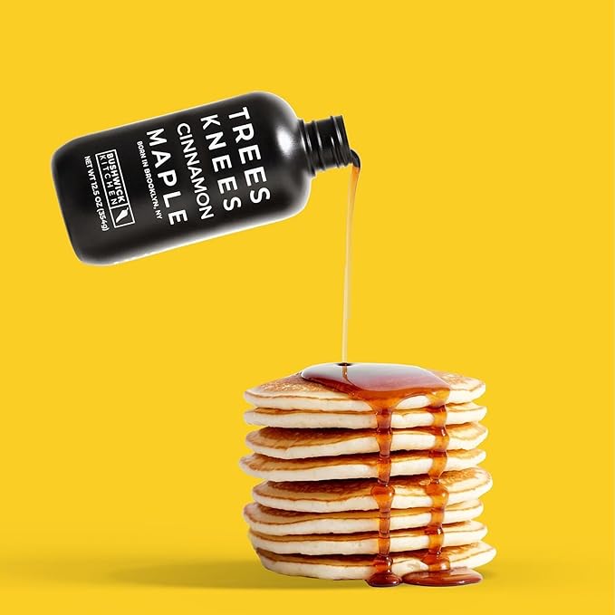 Trees Knees Maple Syrup Gift Set, Sweet Syrup Collection Includes Trio of Cinnamon, Butter Maple, and Coffee Flavored Syrups, Unique Gift Box for Foodies